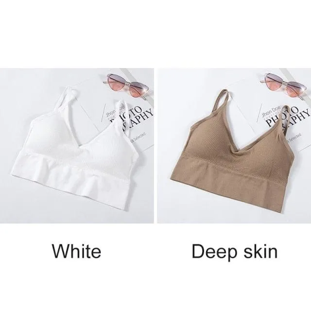 2 Pack Bras Seamless Bra U Type Backless Bralette Push Up Tupe Top Wire Free Brassiere