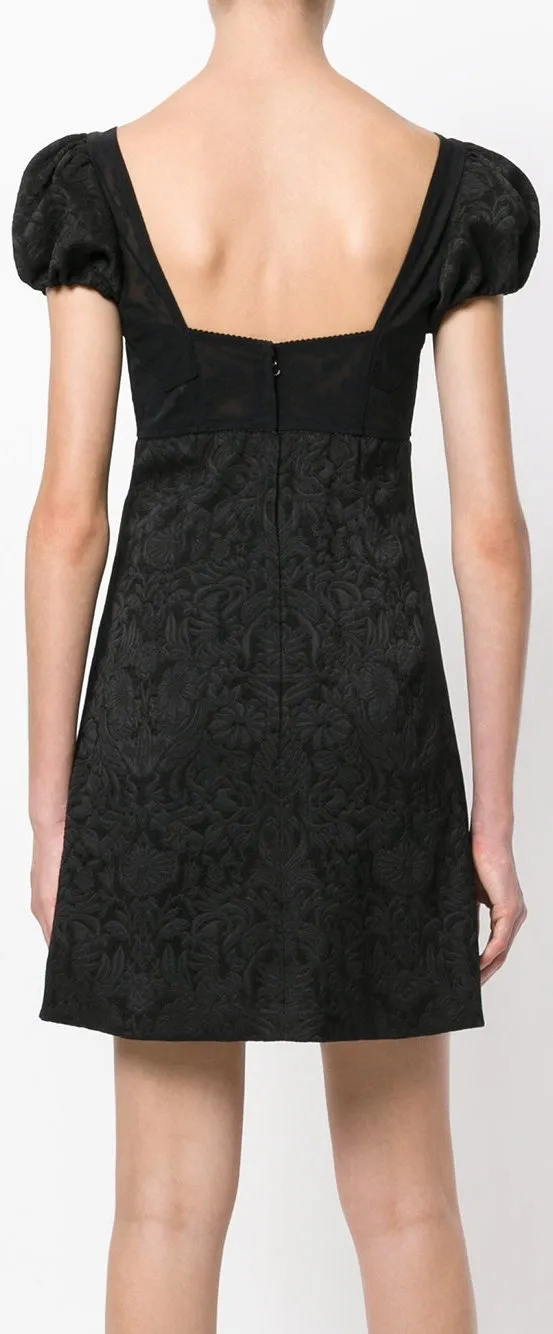 Black Corseted Wrap Dress