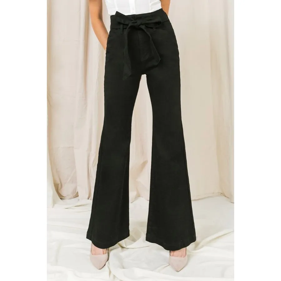 black denim bell bottoms
