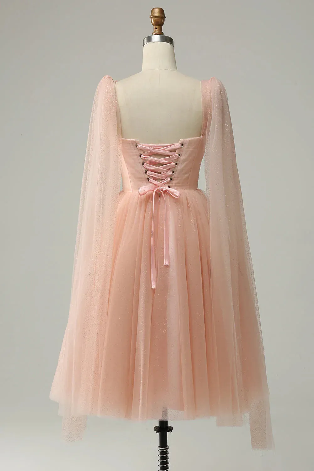 Blush A Line Homecoming Dresses Sweetheart Wedding Party Mini Dress with Open Back