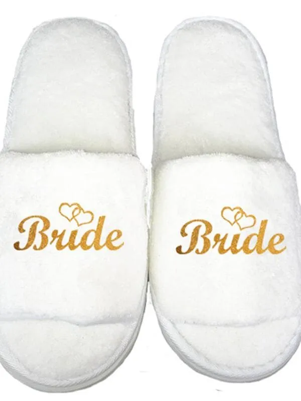 Bridelily 3Pc Set Of Glitter Gold Bride Satin Short Bride Robes FS9415