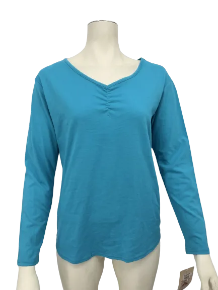 Goodnight Kiss Womens Long Sleeve Pajama PJ Top, Size Medium
