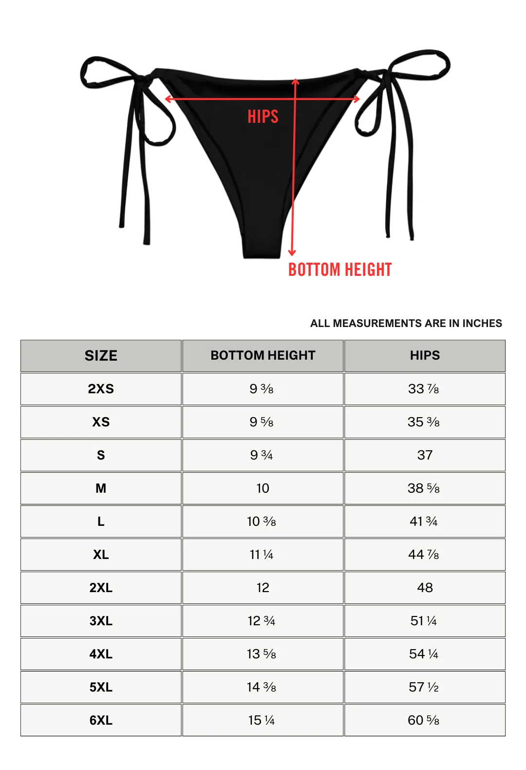 Goth Kitty String Bikini Bottoms