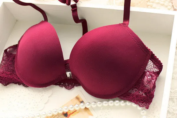 New Sexy Elegant Bra Set Women Bras Underwear Lady Victoria push up bra brassiere,Y-line Straps Front Closure BRA