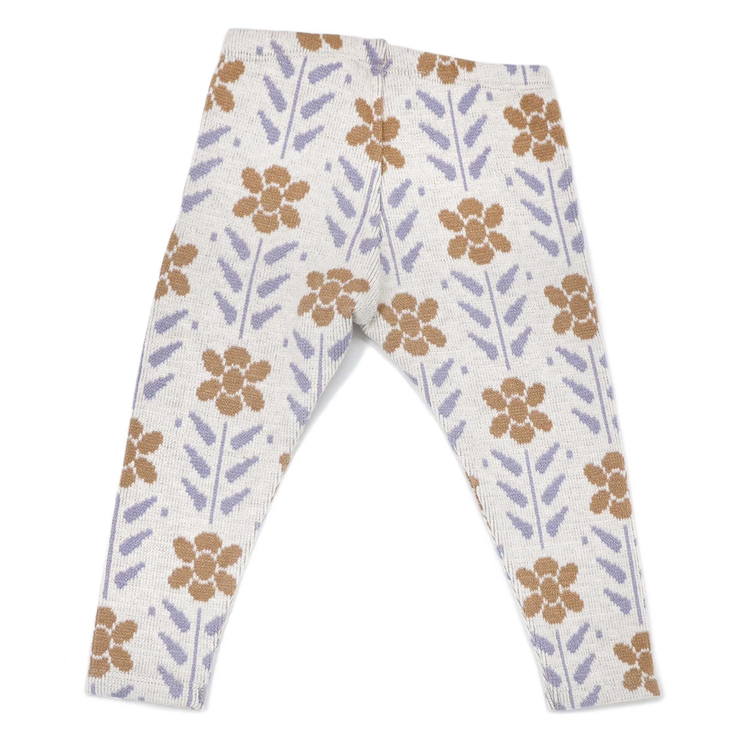 oh baby! Double Knit Legging Nordic Flower - Caramel Wisteria