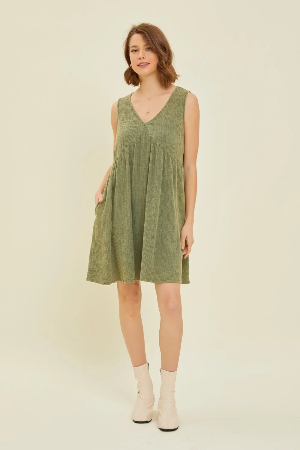Olive Flare Mini Dress