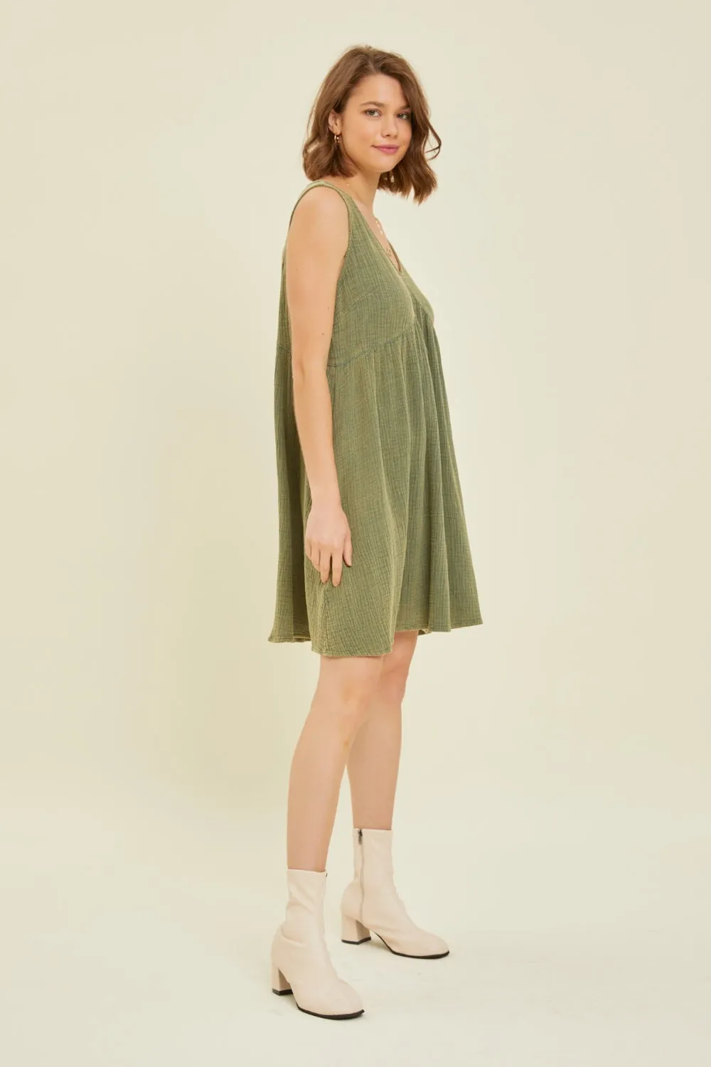 Olive Flare Mini Dress