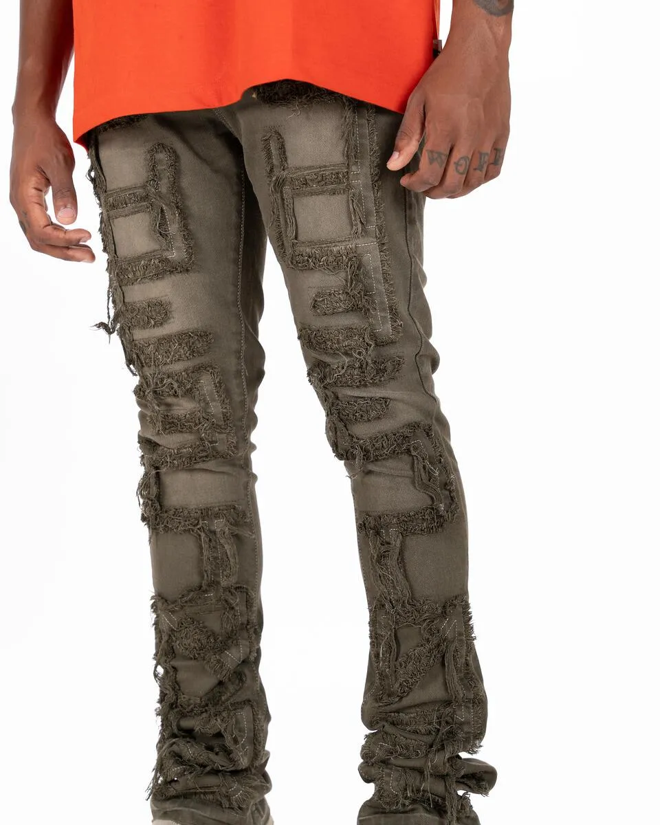 Pheelings Inspired By FLARE STACK DENIM (OLIVE)