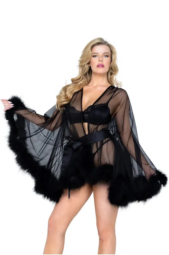 Queen Hollywood Luxury Mini Glamour Dressing Robe