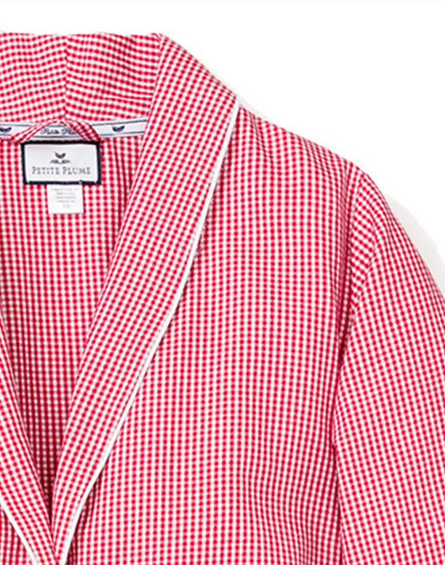 RED MINI GINGHAM FLANNEL ROBE