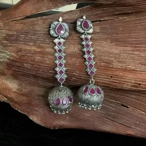 Ruby Oxidized Earring 11796-7979