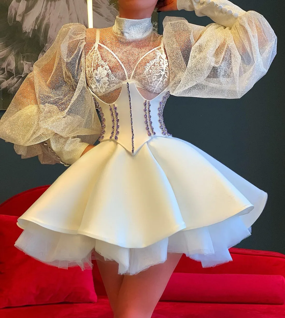 Sparkly Mini Wedding Reception Dress