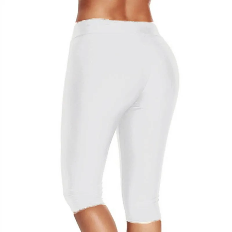 Wjczt High Waist Push Up Fitness Leggings Crop Wide Waistband Cycling Short Leggings Workout Jogging For Women Training Leggings