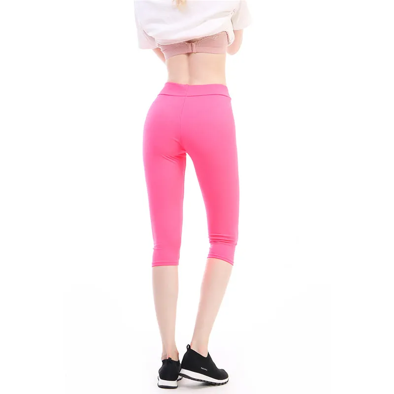 Wjczt High Waist Push Up Fitness Leggings Crop Wide Waistband Cycling Short Leggings Workout Jogging For Women Training Leggings